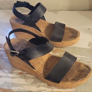 KORKS Leather & Cork Wedges